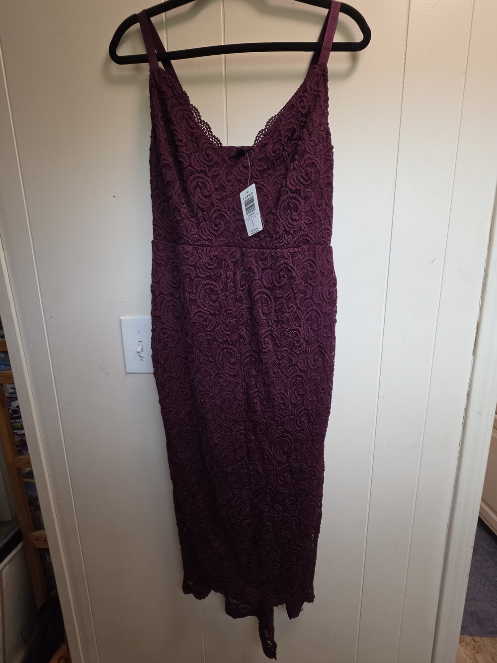 Torrid Burgandy Lace Bodycon Midi Dress